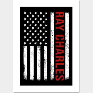 Graphic Ray Charles Proud Name US American Flag Birthday Gift Posters and Art